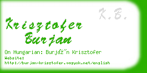 krisztofer burjan business card